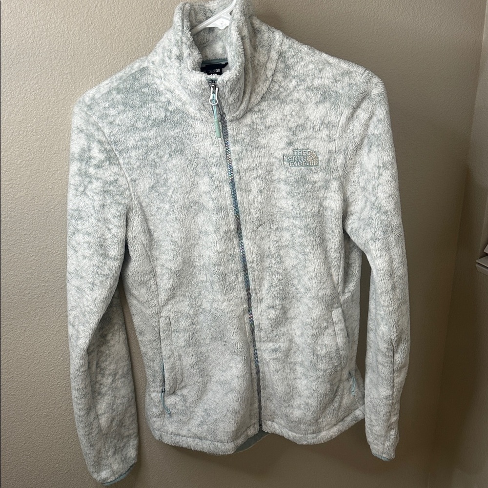The North Face light blue Fleece Jacket with iridescent zipper